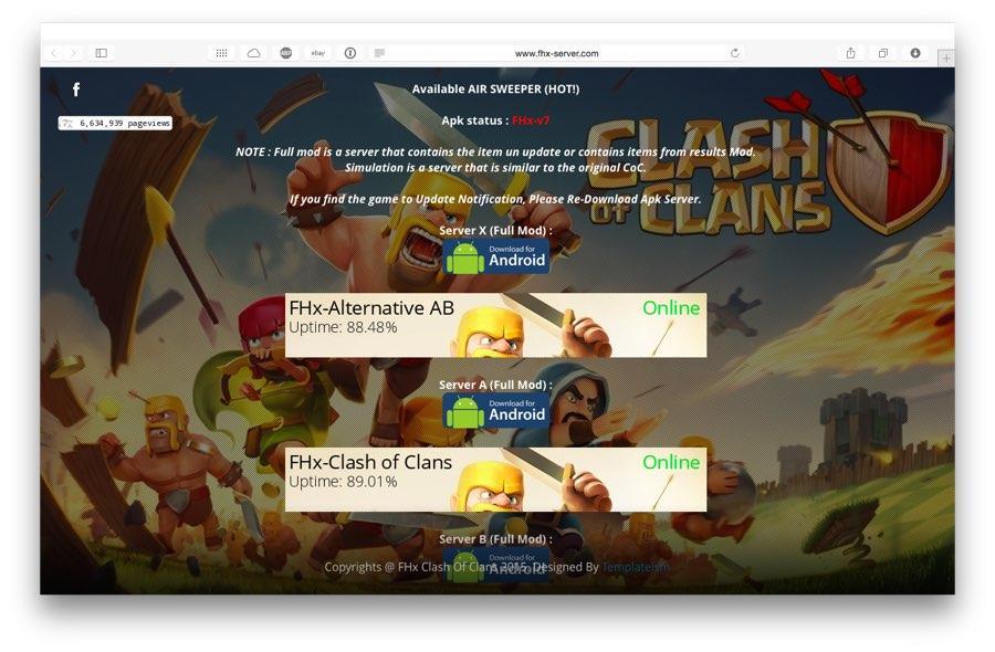FHX сервер Clash of Clans