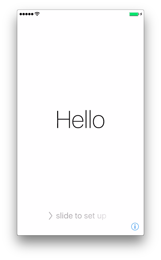 Окно приветствия iPhone