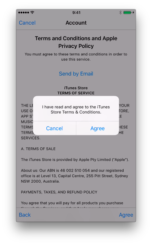 Соглашения iTunes Store cond