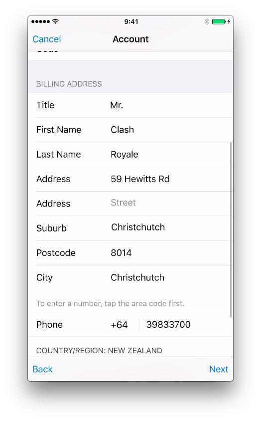 billing adress apple id