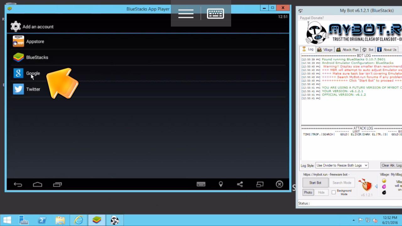 google account bluestacks