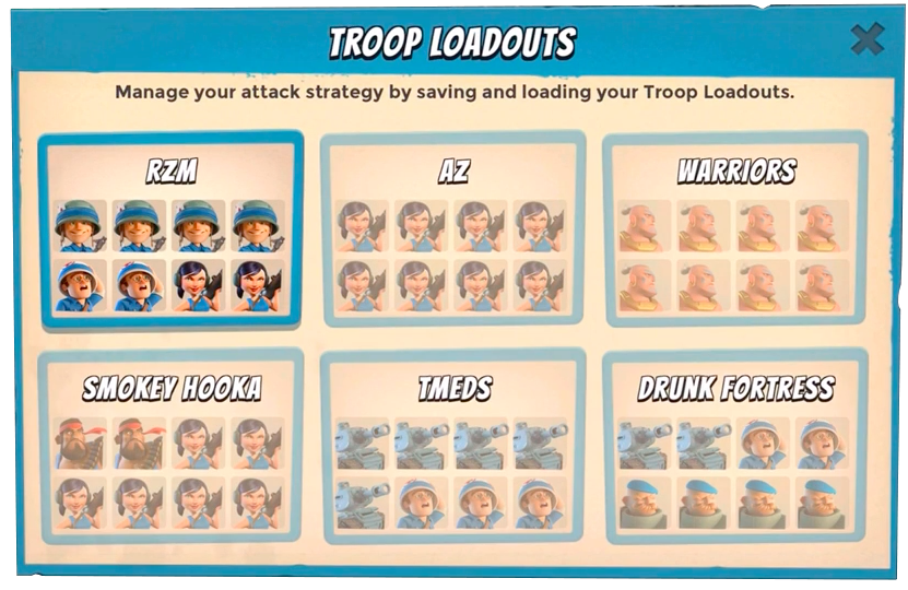 troop loadouts