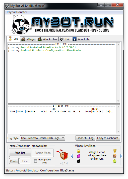 mybot v.6.1.4 screen