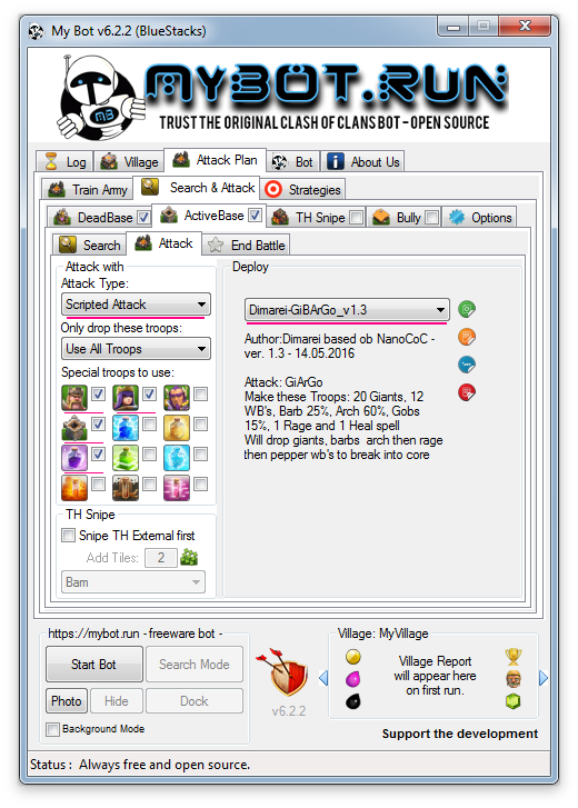 Active Base Scripted MyBot
