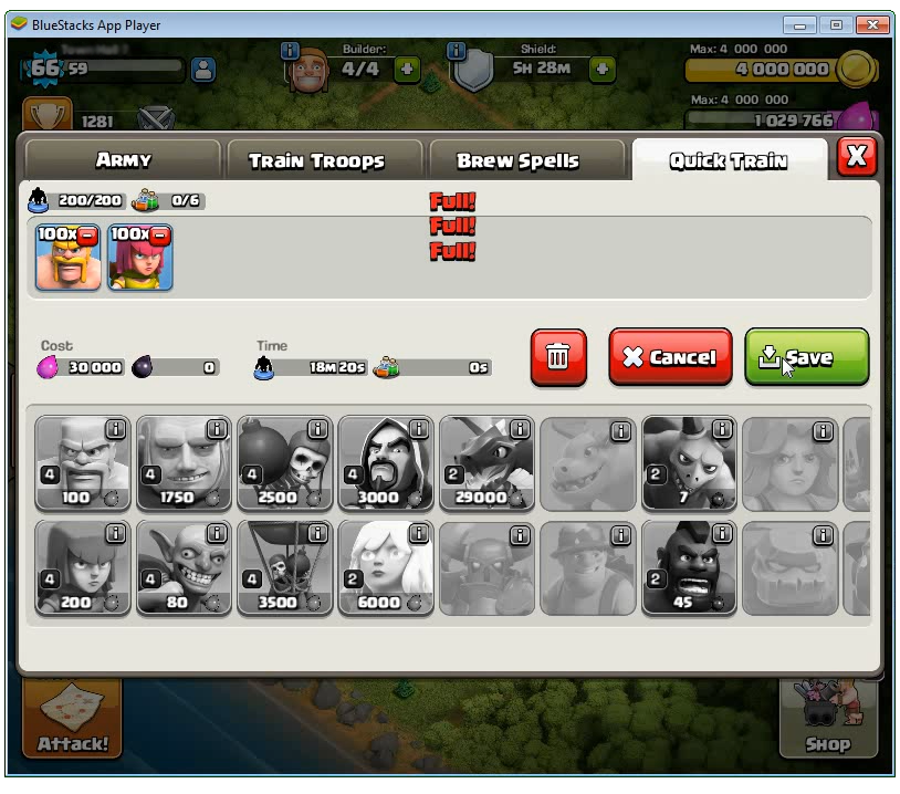 quicktrain clash of clans bot