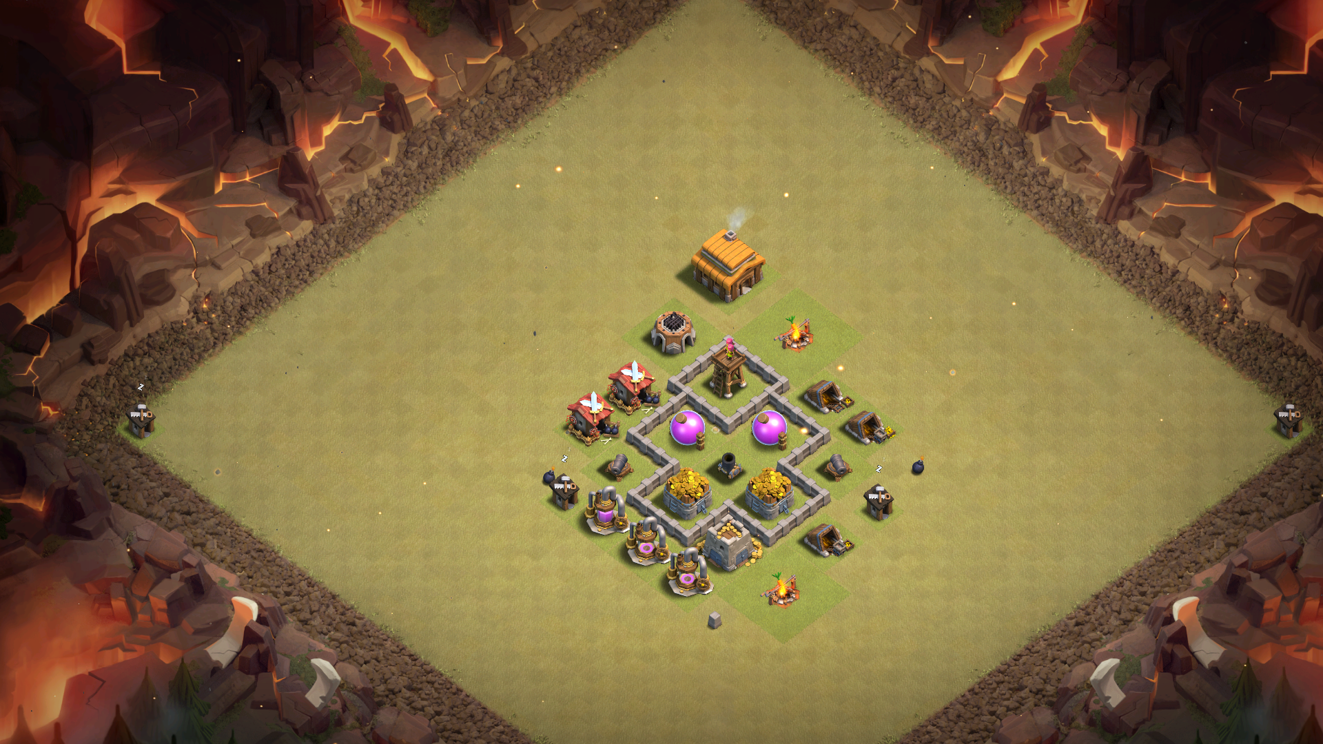 Расстановка базы для 3 ратуши - Clash of Clans