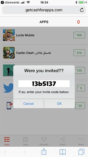 Промокод Cash for Apps