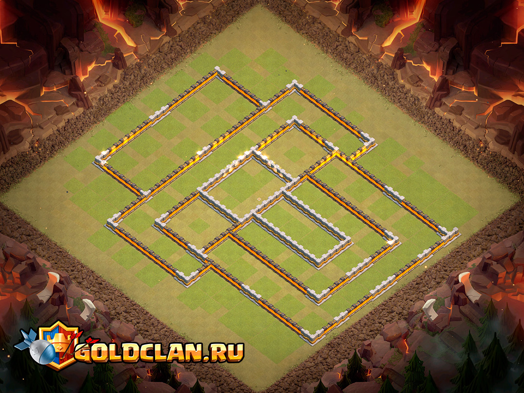 Расстановка ТХ 11 вид забора Clash of Clans
