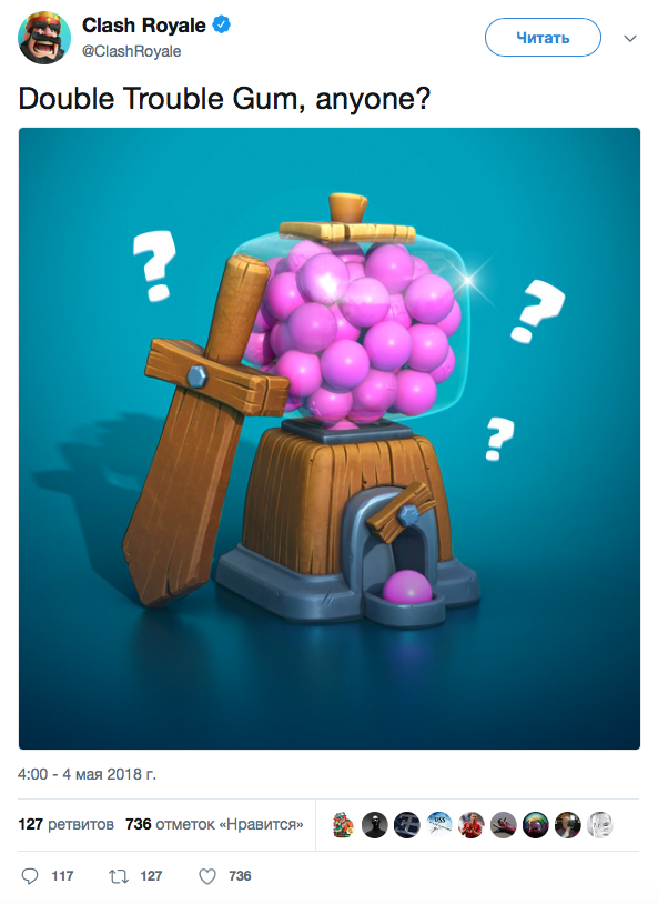 Double Trouble Gum, anyone? Clash Royale Twitter