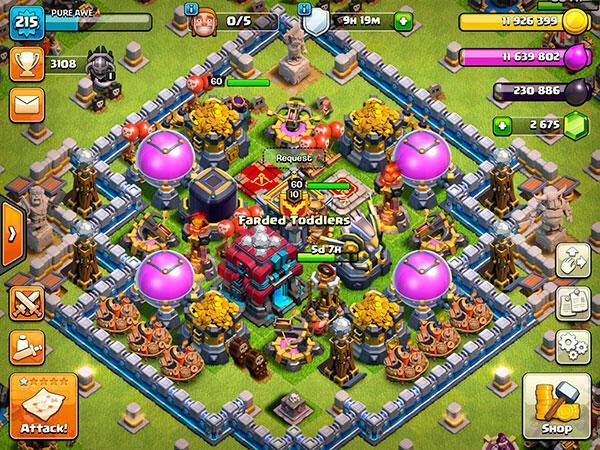 Красная ратуша в Clash of Clans