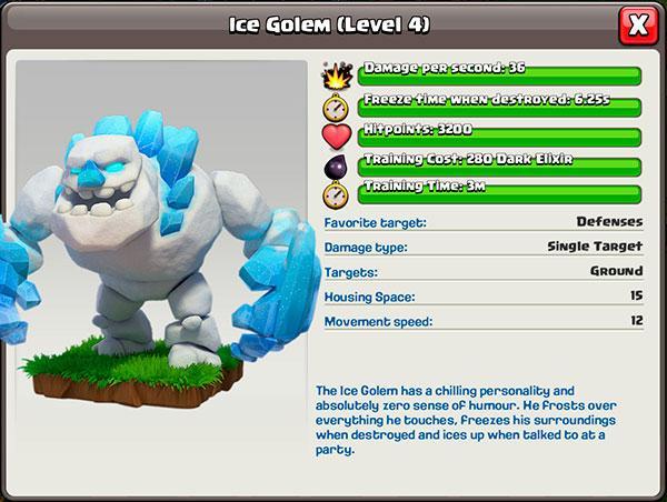 Ледяной голем 4 уровень в Clash of Clans