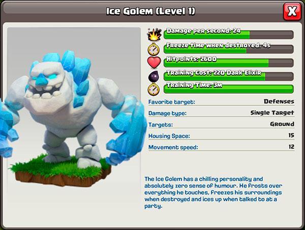 Ледяной голем в Clash of Clans