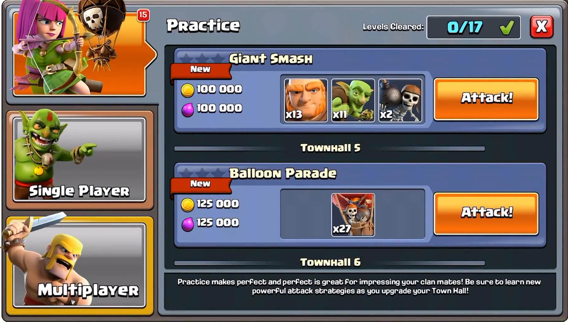 Новый режим обучения в Clash of Clans