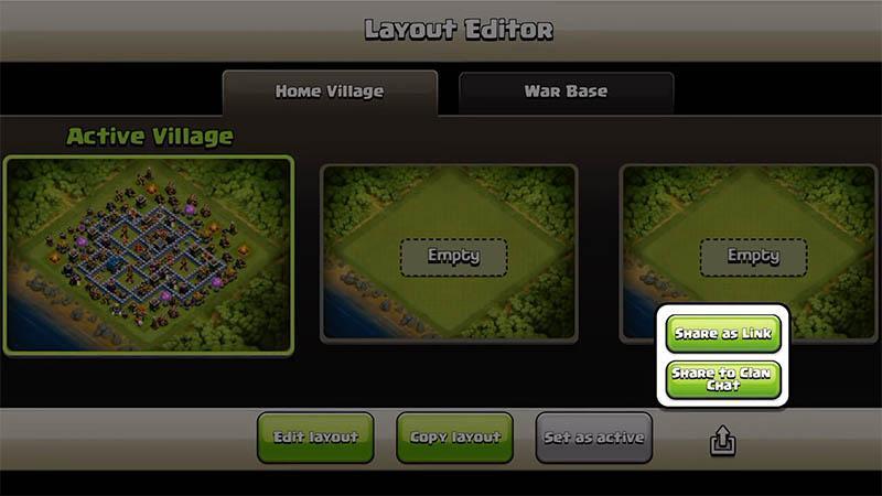 Ссылка на расстановку в Clash of Clans