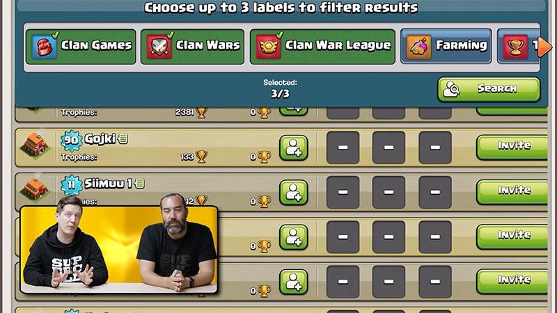 Поиск для клана игроков в Clash of Clans