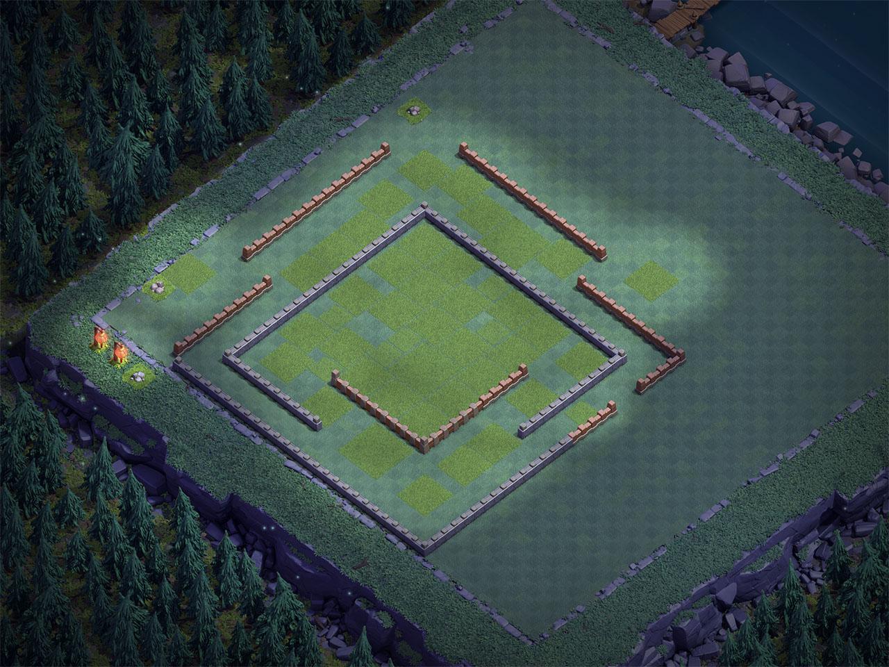 Вид базы ДС 9 с одним забором в Clash of Clans