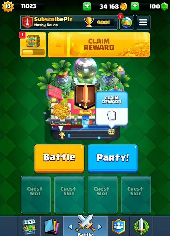 Зеленый фон в Clash Royale