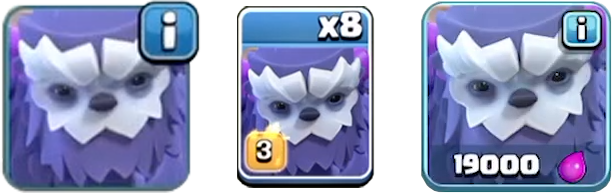 Иконки Йети в Clash of Clans