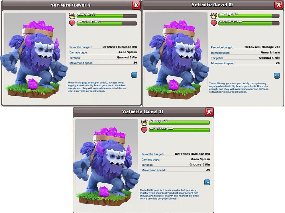Уровни прокачки Йетят в Clash of Clans