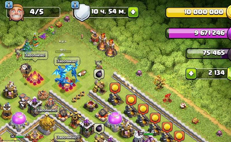 Защитные сооружения на краю базы в Clash of Clans