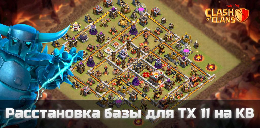 Расстановка базы для тх 11 на кв