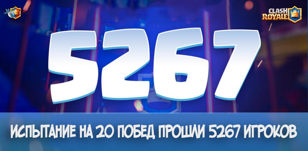 Испытание на 20 побед прошли 5267 игроков в Clash Royale