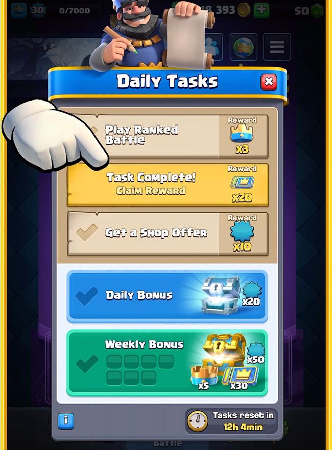 Квесты или ежедневные задания в Clash Royale